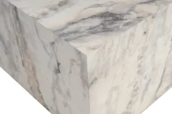 Tavolini Da Salotto > Dmora Tavolino da salotto quadrato marmo 90x90x35h cm - Jesinia Bianco Marmo