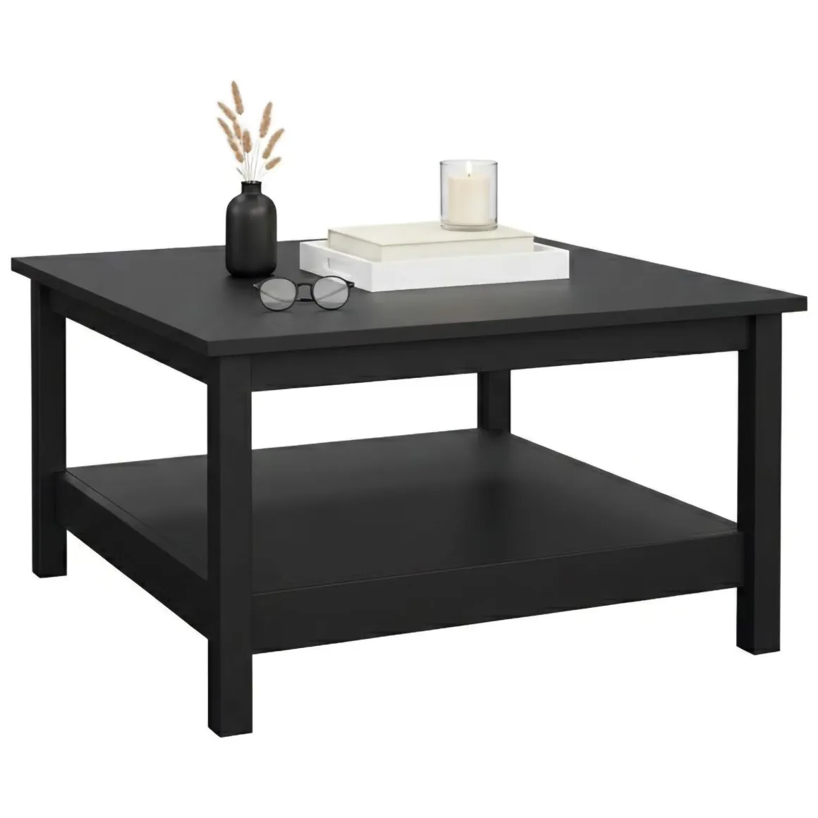 Tavolino da salotto quadrato nero 81x81x45h cm - Casato
