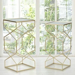 Tavolino da salotto quadrato oro 31x31x68h cm - George