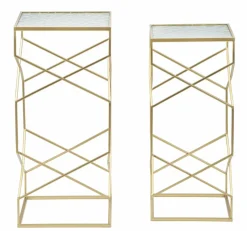 Tavolino da salotto quadrato oro 31x31x68h cm - George