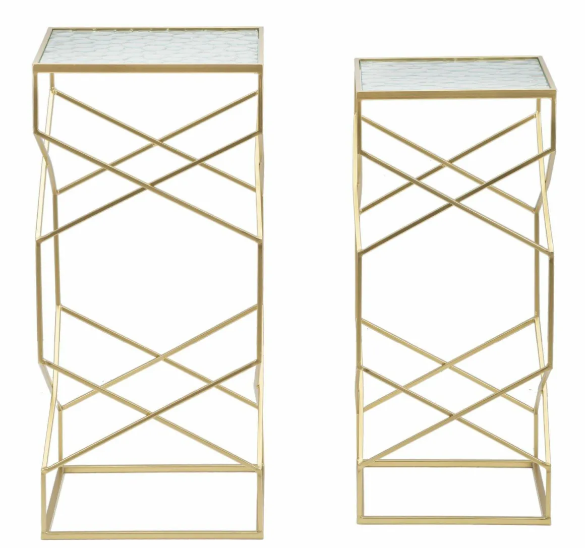 Tavolino da salotto quadrato oro 31x31x68h cm - George