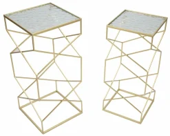 Tavolino da salotto quadrato oro 31x31x68h cm - George
