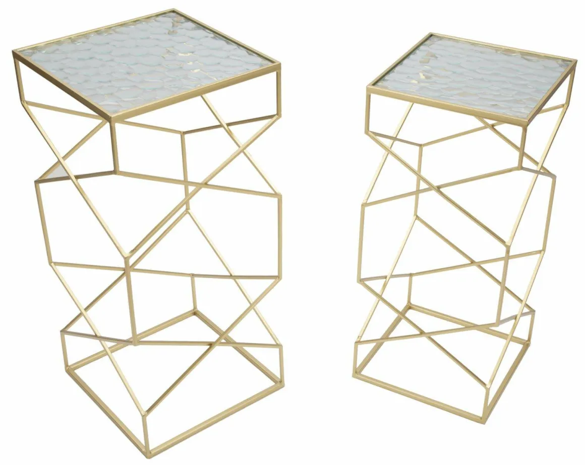 Tavolino da salotto quadrato oro 31x31x68h cm - George