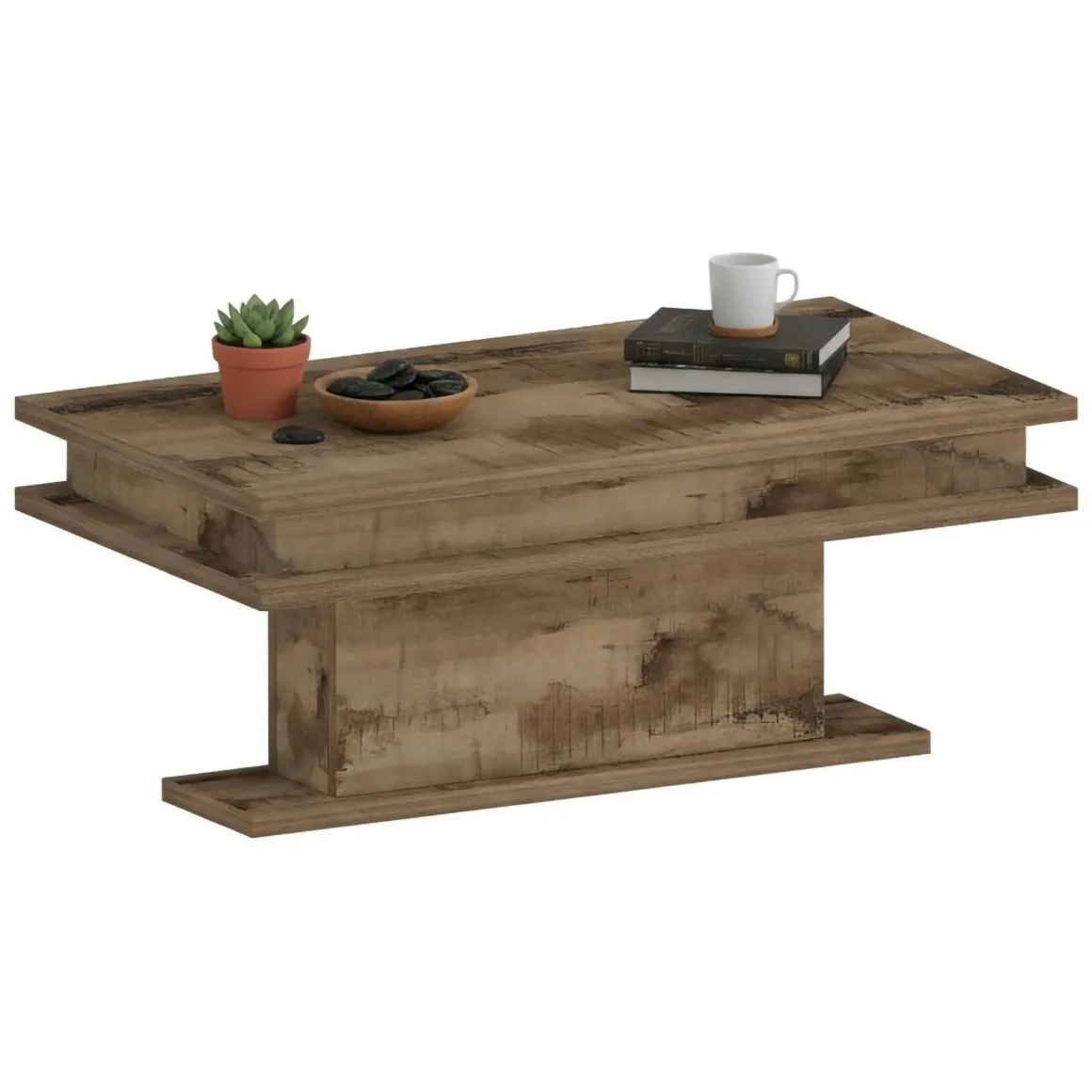 Tavolino da salotto rettangolare acero 100x55x42h cm con LED - Iside