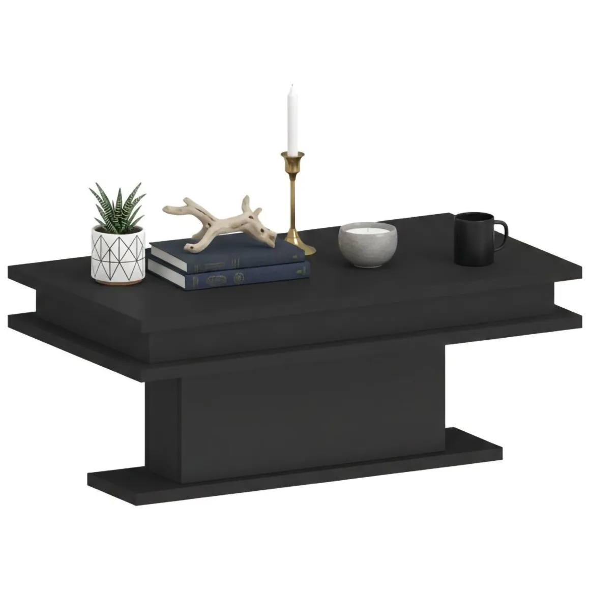 Tavolino da salotto rettangolare antracite 100x55x42h cm - Iside