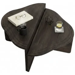 Tavolini Da Salotto > Dmora Tavolino da salotto rettangolare antracite e nero 88x50x38h cm - Tavo Nero, Nero Antracite