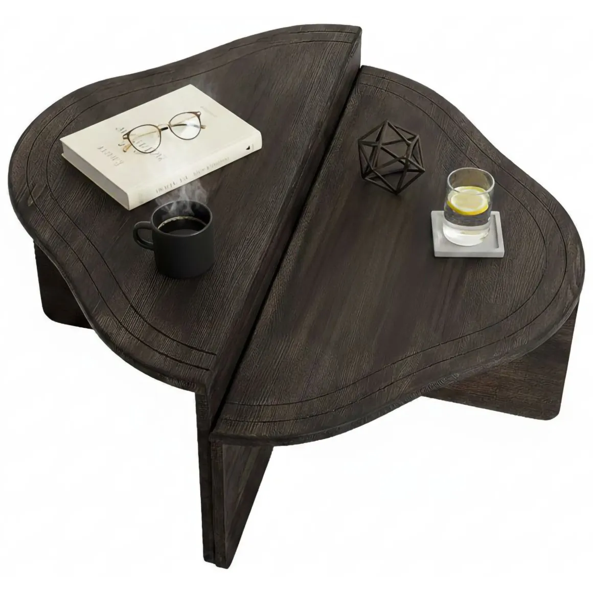 Tavolini Da Salotto > Dmora Tavolino da salotto rettangolare antracite e nero 88x50x38h cm - Tavo Nero, Nero Antracite