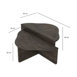 Tavolini Da Salotto > Dmora Tavolino da salotto rettangolare antracite e nero 88x50x38h cm - Tavo Nero, Nero Antracite