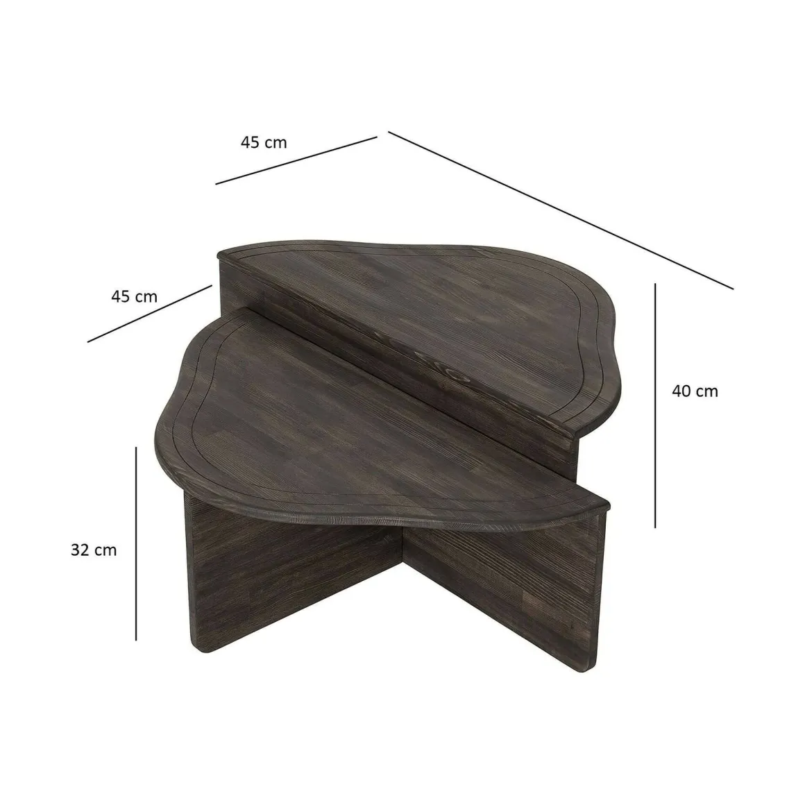Tavolini Da Salotto > Dmora Tavolino da salotto rettangolare antracite e nero 88x50x38h cm - Tavo Nero, Nero Antracite