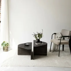 Tavolini Da Salotto > Dmora Tavolino da salotto rettangolare antracite e nero 88x50x38h cm - Tavo Nero, Nero Antracite