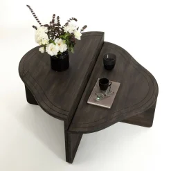 Tavolini Da Salotto > Dmora Tavolino da salotto rettangolare antracite e nero 88x50x38h cm - Tavo Nero, Nero Antracite
