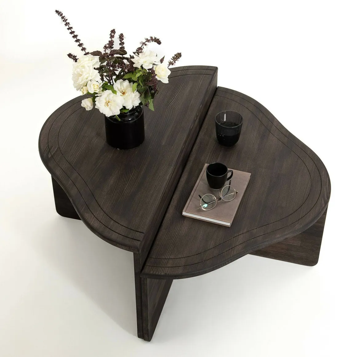 Tavolini Da Salotto > Dmora Tavolino da salotto rettangolare antracite e nero 88x50x38h cm - Tavo Nero, Nero Antracite