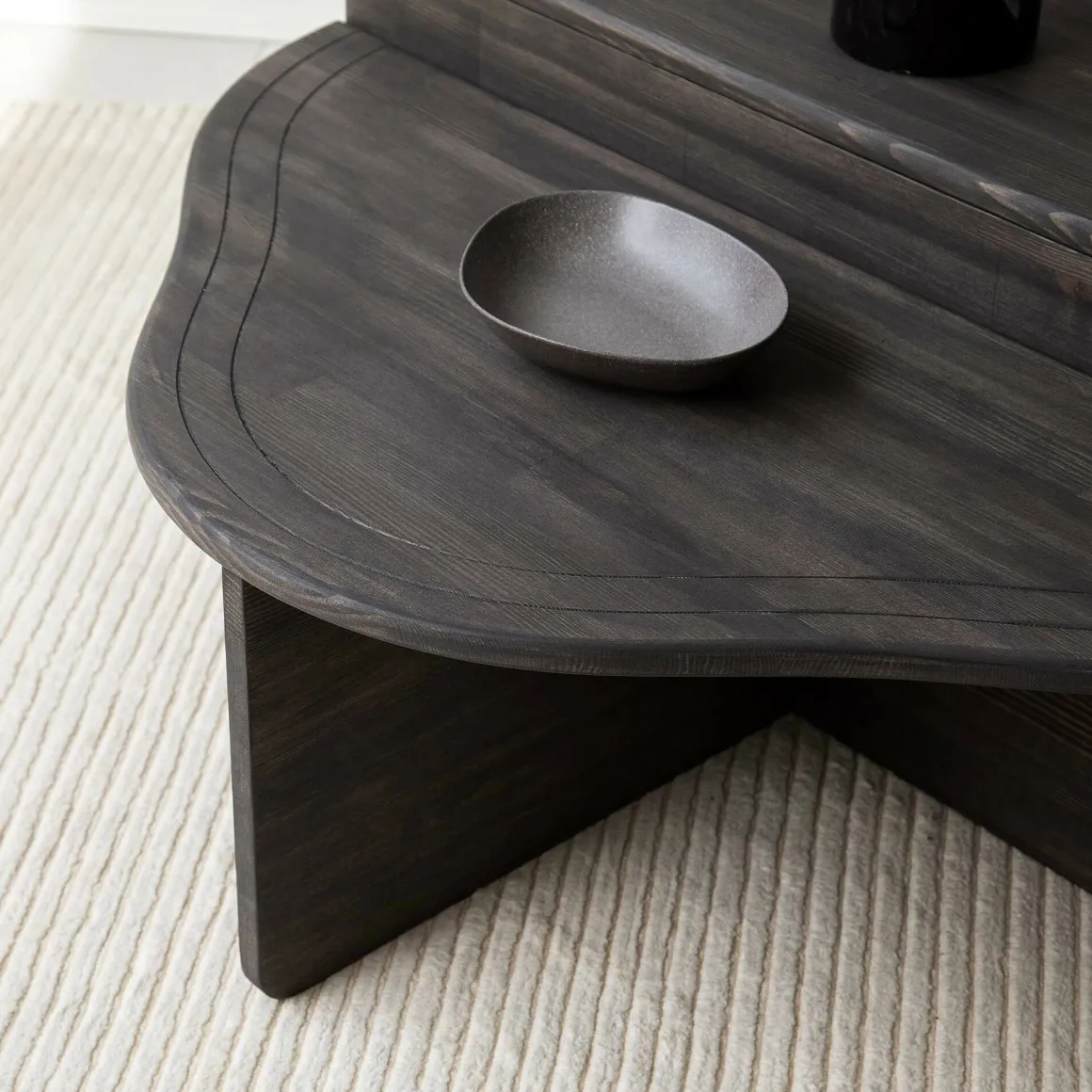 Tavolini Da Salotto > Dmora Tavolino da salotto rettangolare antracite e nero 88x50x38h cm - Tavo Nero, Nero Antracite