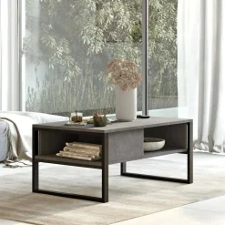 Tavolino da salotto rettangolare argento 100x59x44h cm - Alfonsa