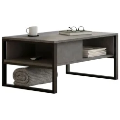Tavolino da salotto rettangolare argento 100x59x44h cm - Alfonsa