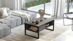Tavolino da salotto rettangolare argento 100x59x44h cm - Alfonsa