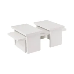 Tavolino da salotto rettangolare bianco 110x45x41h cm - Amarantha
