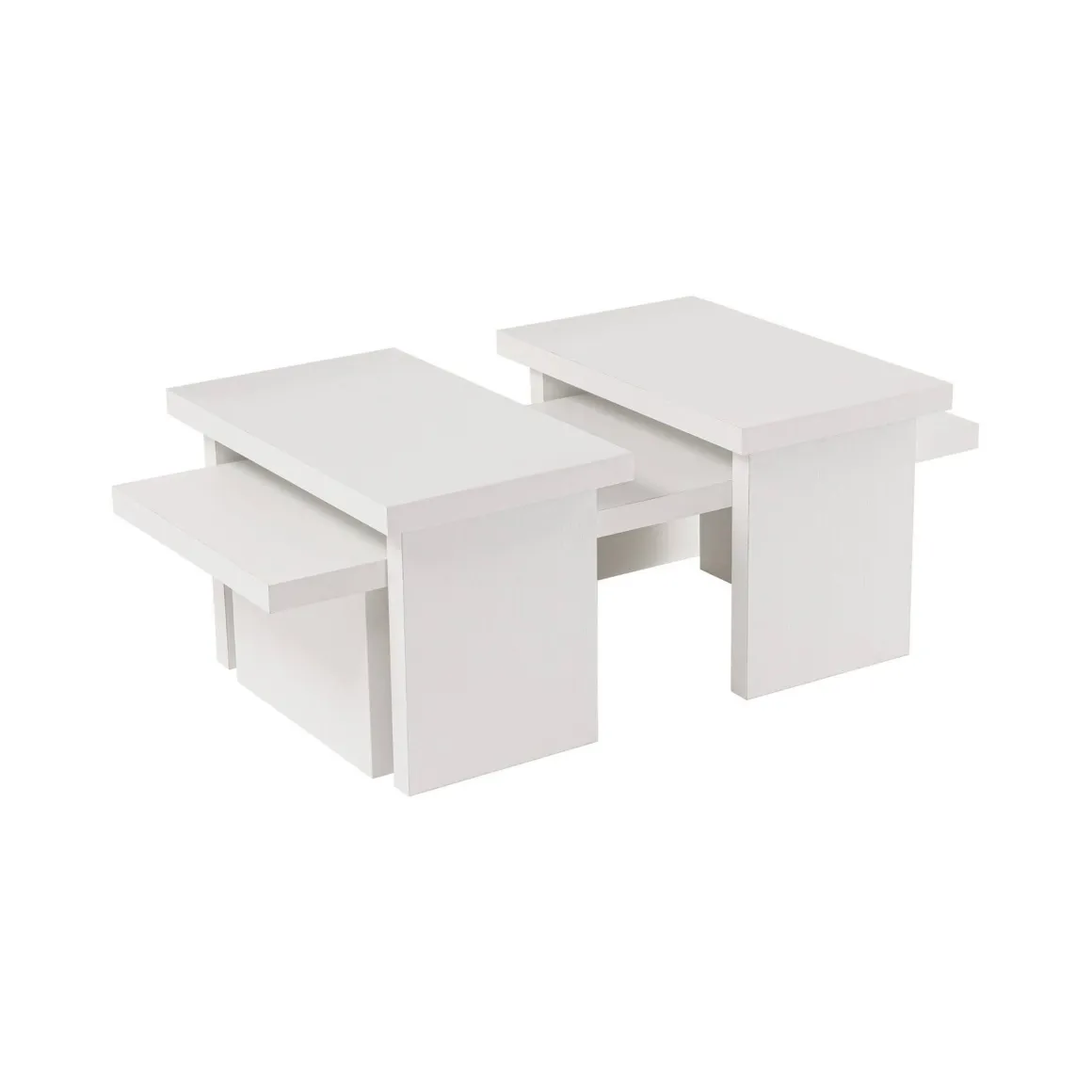 Tavolino da salotto rettangolare bianco 110x45x41h cm - Amarantha