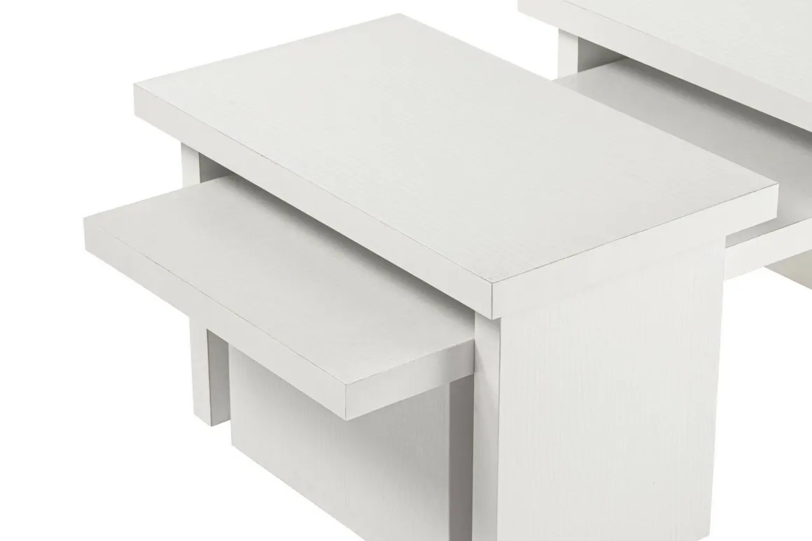 Tavolino da salotto rettangolare bianco 110x45x41h cm - Amarantha