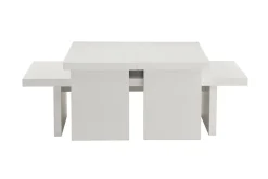 Tavolino da salotto rettangolare bianco 110x45x41h cm - Amarantha