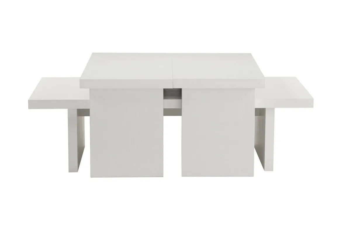 Tavolino da salotto rettangolare bianco 110x45x41h cm - Amarantha