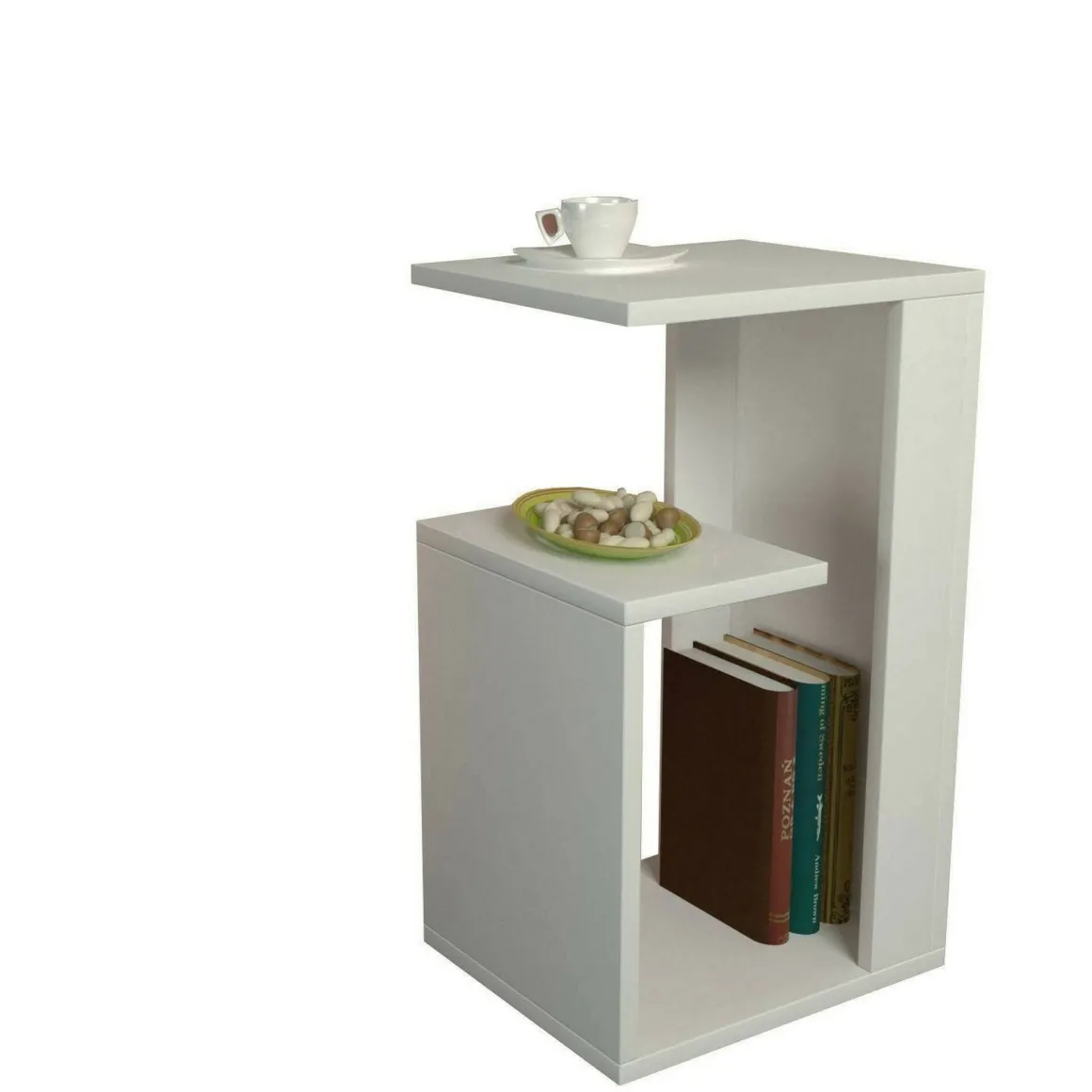 Tavolini Da Salotto > Dmora Tavolino da salotto rettangolare 37x45x60h cm - Muifa Bianco