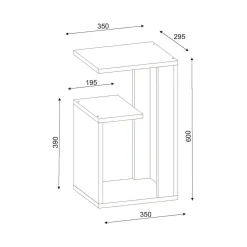 Tavolini Da Salotto > Dmora Tavolino da salotto rettangolare 37x45x60h cm - Muifa Bianco