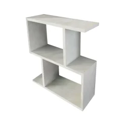 Tavolini Da Salotto|Salotto > Dmora Tavolino da salotto rettangolare bianco e cemento 100x45x50h cm - Almas Grigio, Bianco Cemento