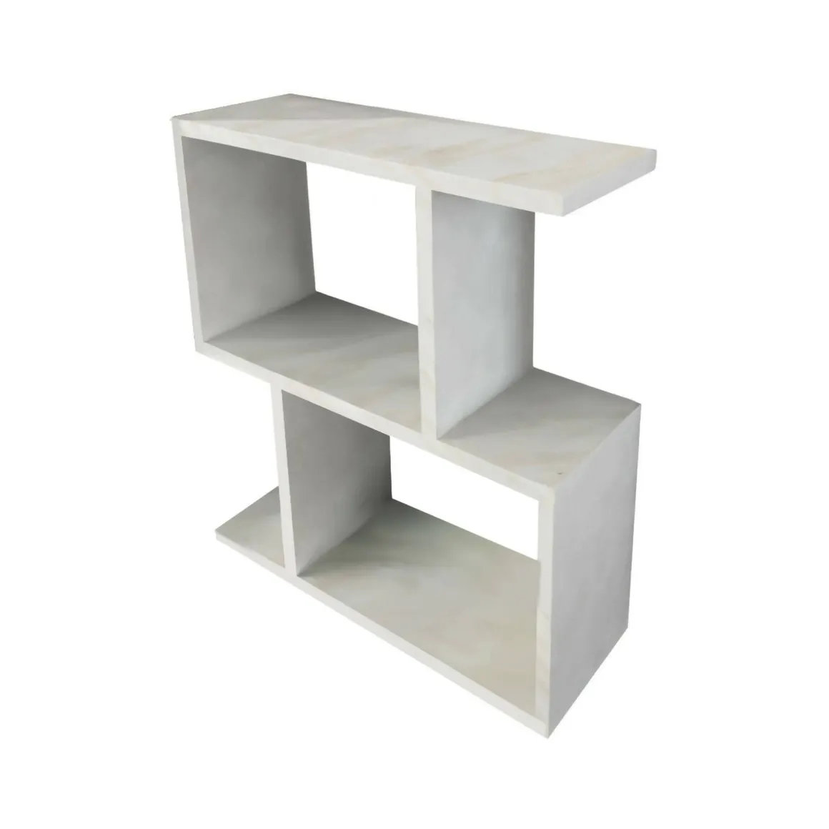 Tavolini Da Salotto|Salotto > Dmora Tavolino da salotto rettangolare bianco e cemento 100x45x50h cm - Almas Grigio, Bianco Cemento