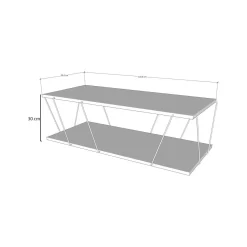 Tavolini Da Salotto|Salotto > Dmora Tavolino da salotto rettangolare bianco e nero 90x60x40h cm - Vespero Nero, Bianco