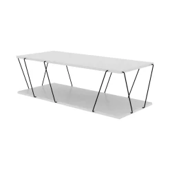 Tavolini Da Salotto|Salotto > Dmora Tavolino da salotto rettangolare bianco e nero 90x60x40h cm - Vespero Nero, Bianco