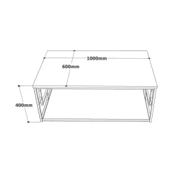 Tavolino da salotto rettangolare bianco e oro 100x60x40h cm - Franca