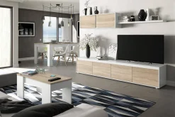 Tavolini Da Salotto|Salotto > Dmora Tavolino da salotto rettangolare 100x43x50h cm - Almo Bianco Lucido