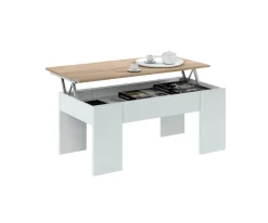 Tavolini Da Salotto|Salotto > Dmora Tavolino da salotto rettangolare 100x43x50h cm - Almo Bianco Lucido