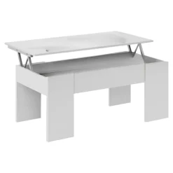 Tavolini Da Salotto|Salotto > Dmora Tavolino da salotto rettangolare 100x55x42h cm facile da pulire - Aboronzi Bianco Lucido