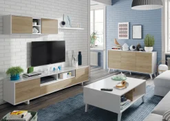 Tavolini Da Salotto|Salotto > Dmora Tavolino da salotto rettangolare bianco marmo e oro 100x60x40h cm - Franca Oro, Bianco Marmo