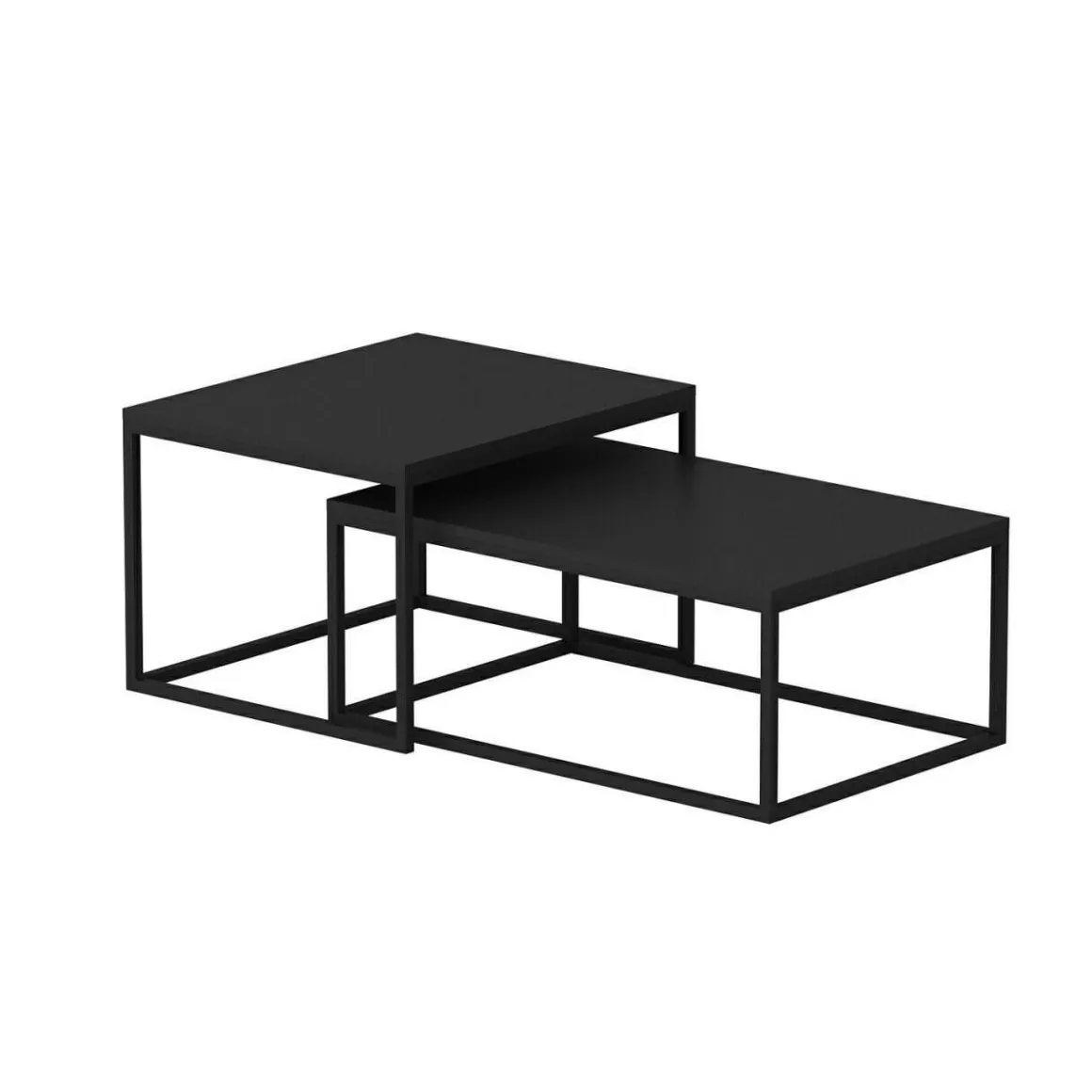Tavolino da salotto rettangolare nero 72x37x45h cm - Liro