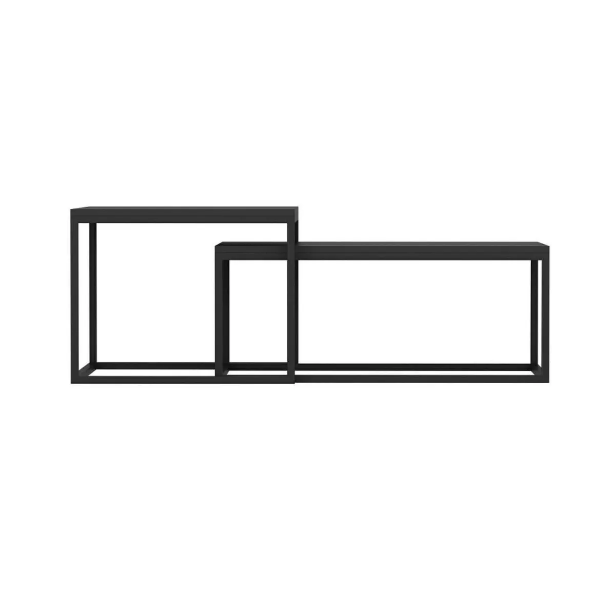 Tavolino da salotto rettangolare nero 72x37x45h cm - Liro