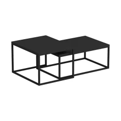 Tavolino da salotto rettangolare nero 72x37x45h cm - Liro