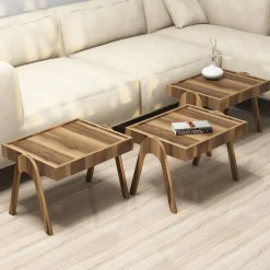 Tavolino da salotto rettangolare noce 53x40x64h cm - Strembo