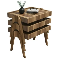 Tavolino da salotto rettangolare noce 53x40x64h cm - Strembo