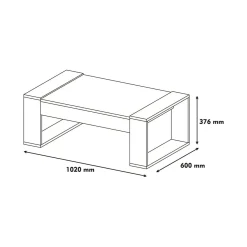 Tavolini Da Salotto|Salotto > Dmora Tavolino da salotto rettangolare noce e bianco 105x34x60h cm - Mansuk Bianco, Marrone Noce