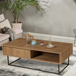 Tavolini Da Salotto > Dmora Tavolino da salotto rettangolare oro 40x40x60h cm vetro fumé - Ono Oro Oro