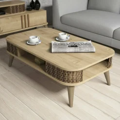Tavolino da salotto rettangolare quercia 105x60x34h cm - Cigno