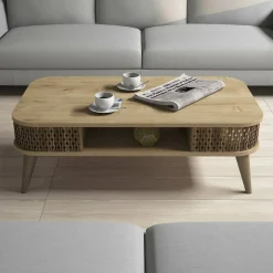 Tavolino da salotto rettangolare quercia 105x60x34h cm - Cigno