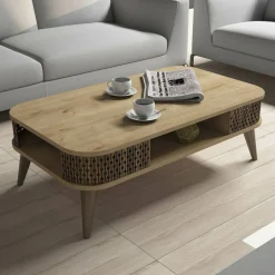 Tavolino da salotto rettangolare quercia 105x60x34h cm - Cigno