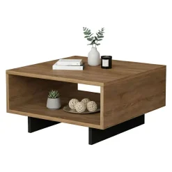 Tavolino da salotto rettangolare quercia e antracite 60x60x32h cm - Elvira
