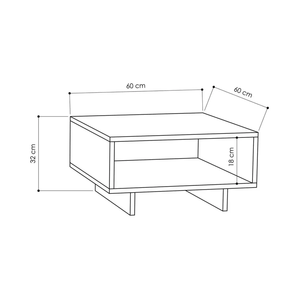 Tavolini Da Salotto|Salotto > Dmora Tavolino da salotto rettangolare quercia e bianco 90x60x31h cm - Ay Bianco, Marrone Quercia