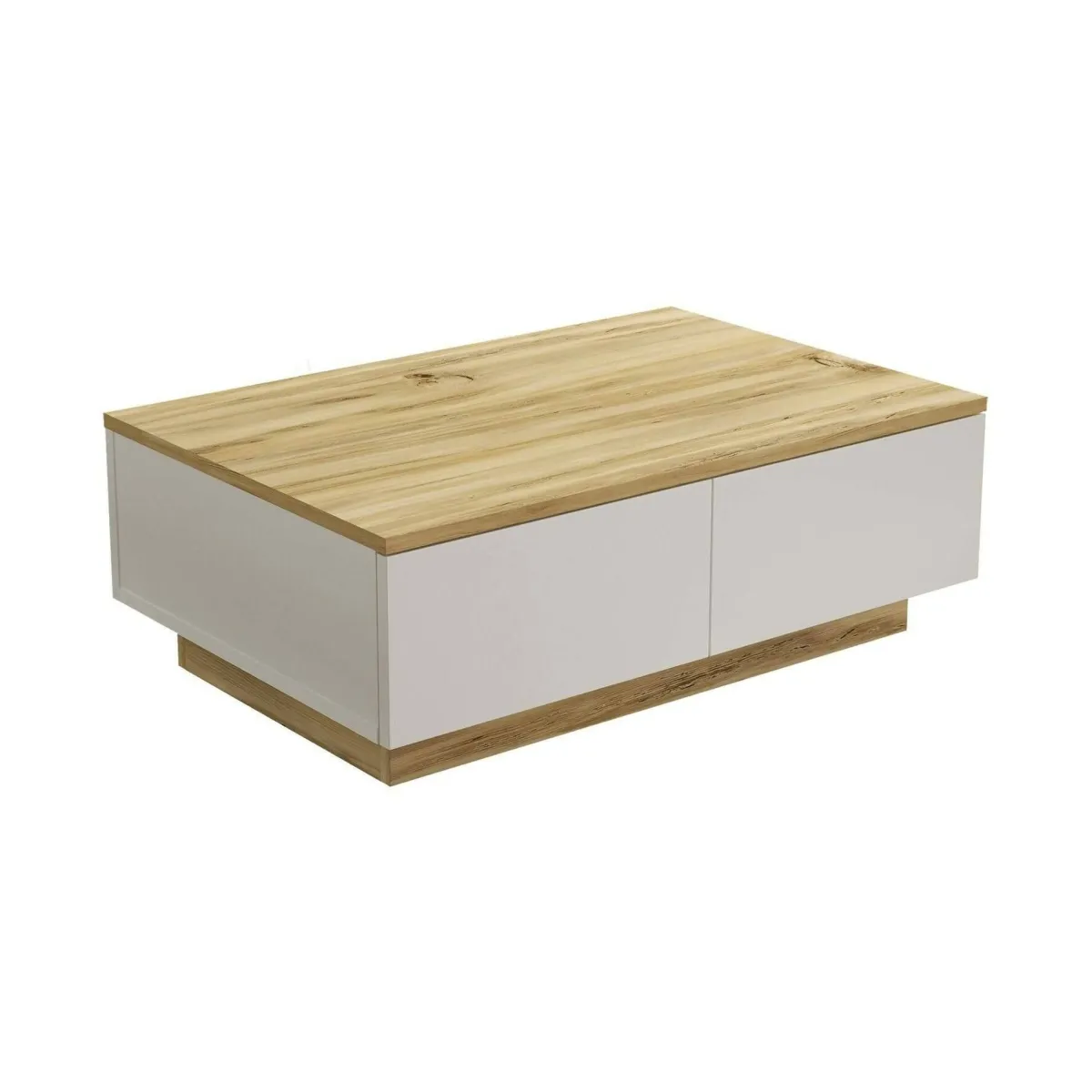 Tavolini Da Salotto|Salotto > Dmora Tavolino da salotto rettangolare quercia e bianco 90x60x31h cm - Ay Bianco, Marrone Quercia