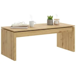 Tavolini Da Salotto|Salotto > Dmora Tavolino da salotto rettangolare rovere nodi 105x45x55h cm - Aspra Marrone Rovere Nodi